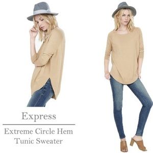 Express extreme circle hem tunic sweater